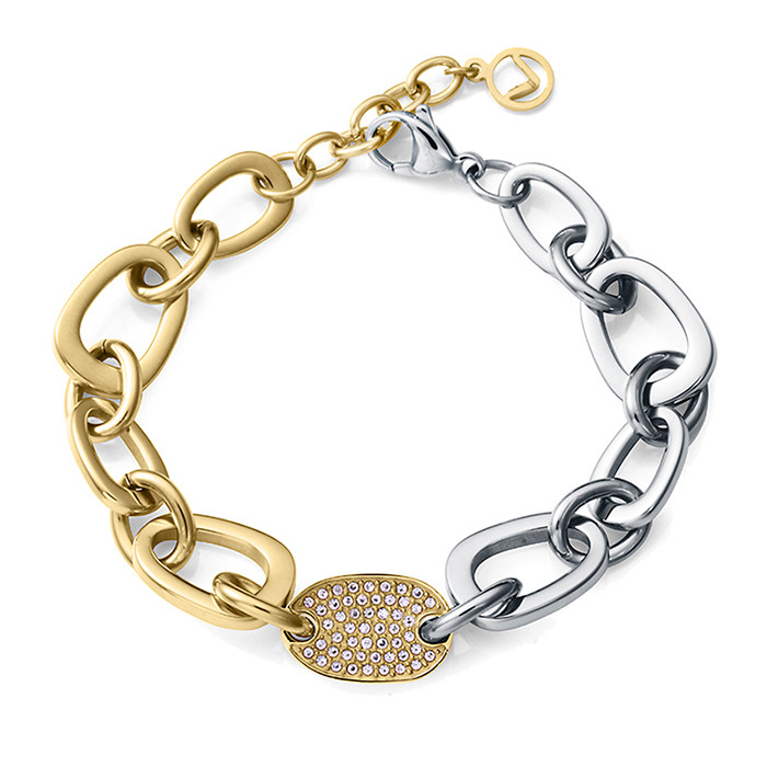 PULSERA EN ACERO PARA MUJER DE VICEROY CON DISEÑO DE ESLABONES MITAD EN DORADO Y MITAD EN PLATEADO 75408PO1012